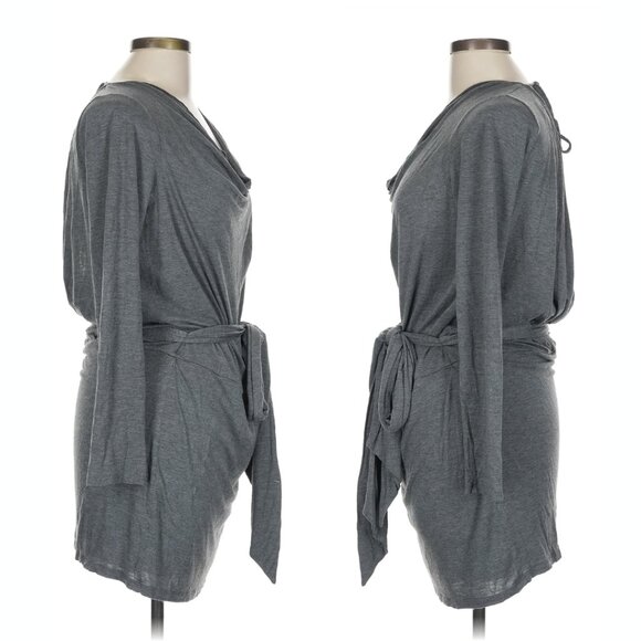 Haute Hippie Backless Modal Maxi Dress Size L Gray Lined Mini Long Sleeve Large - Picture 4 of 6